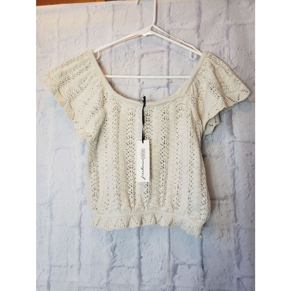 NWT FRESHMAN 1996 2 Piece Crochet Knit Mini Skirt & Crop Top Large - Picture 5 of 12
